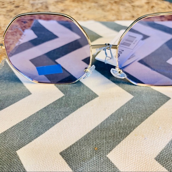 NYS Collection Purple and Gold Hex Sunglasses - Picture 7 of 8